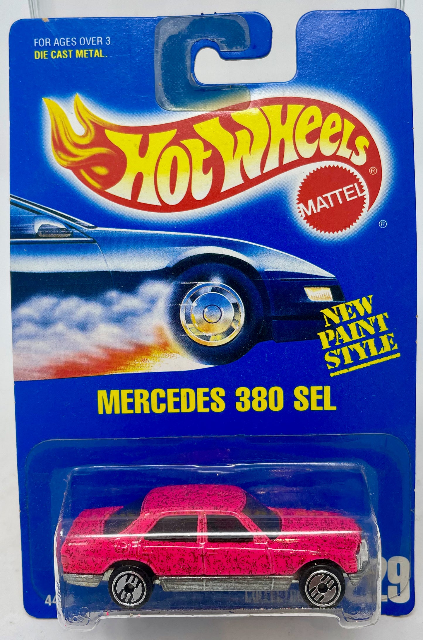 HOT WHEELS - PINK MERCEDES 380 SEL COLLECTOR NO. 229 -1992 MATTEL