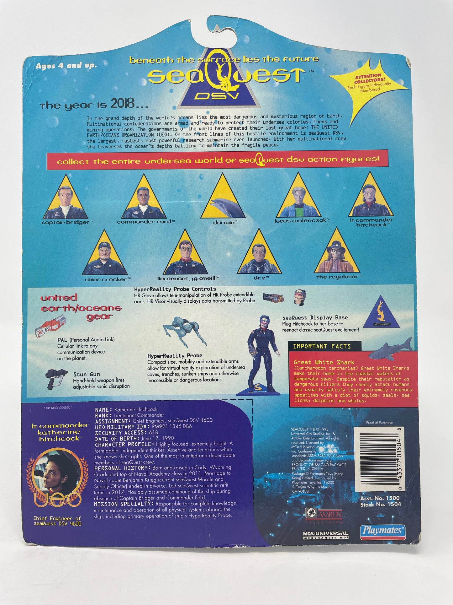 LT. COMMANDER KATHERINE HITCHCOCK FIGURE - SEAQUEST DSV - 1993 PLAYMATES