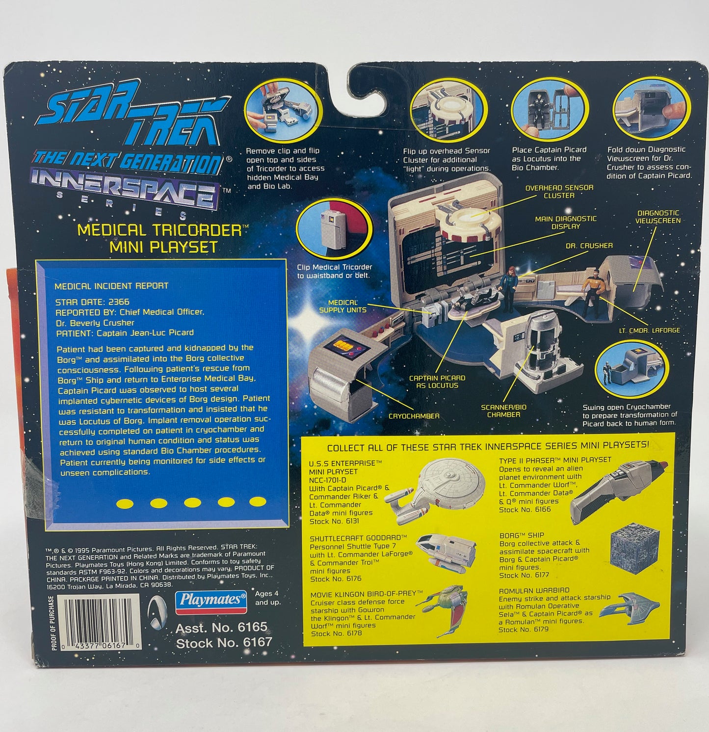MEDICAL TRICORDER MINI PLAYSET - STAR TREK THE NEXT GENERATION INNERSPACE SERIES - 1995 PLAYMATES