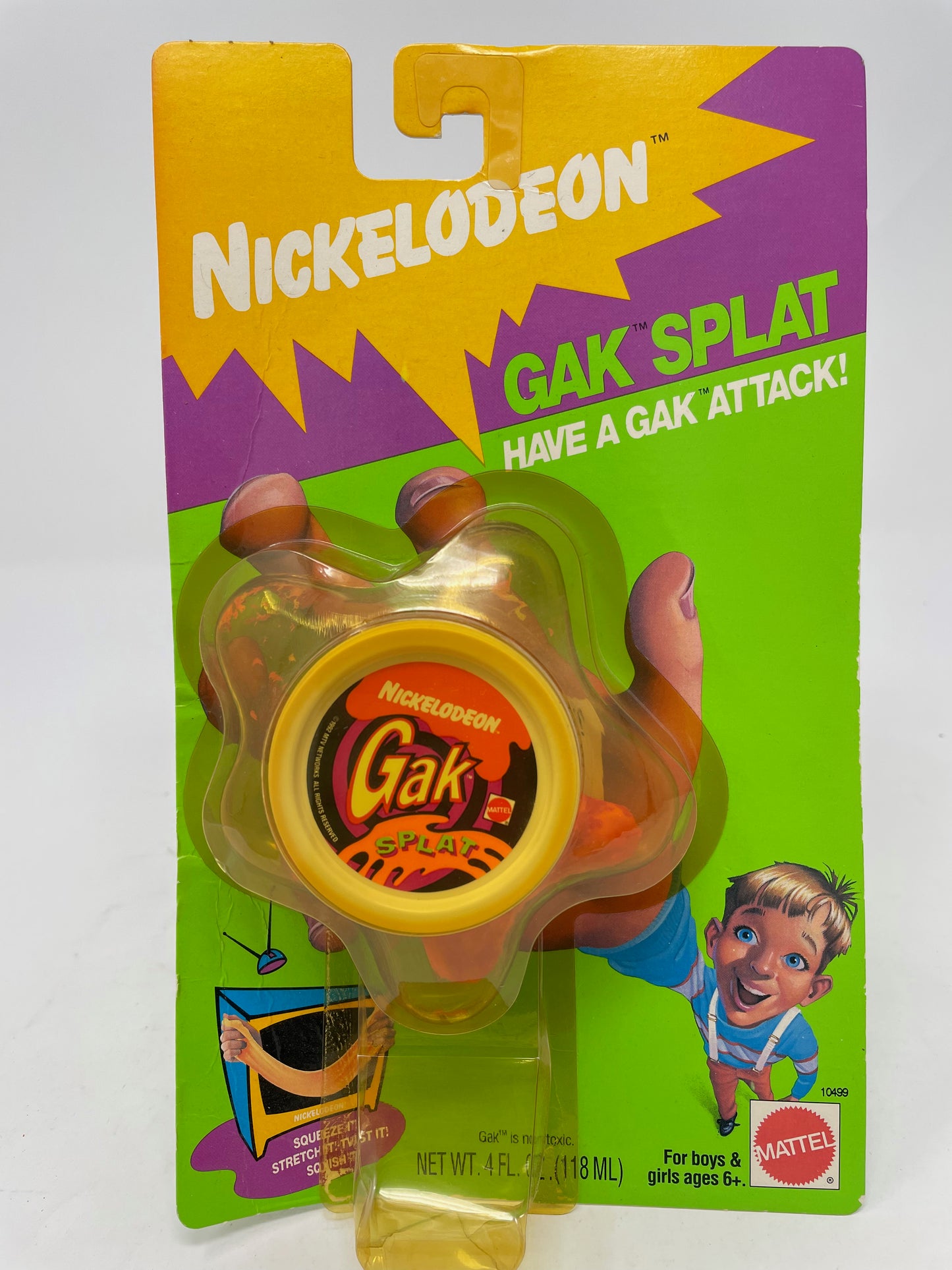 VINTAGE - NICKELODEON GAK SPLAT - YELLOW & PINK - FACTORY SEALED - 1992 MATTEL