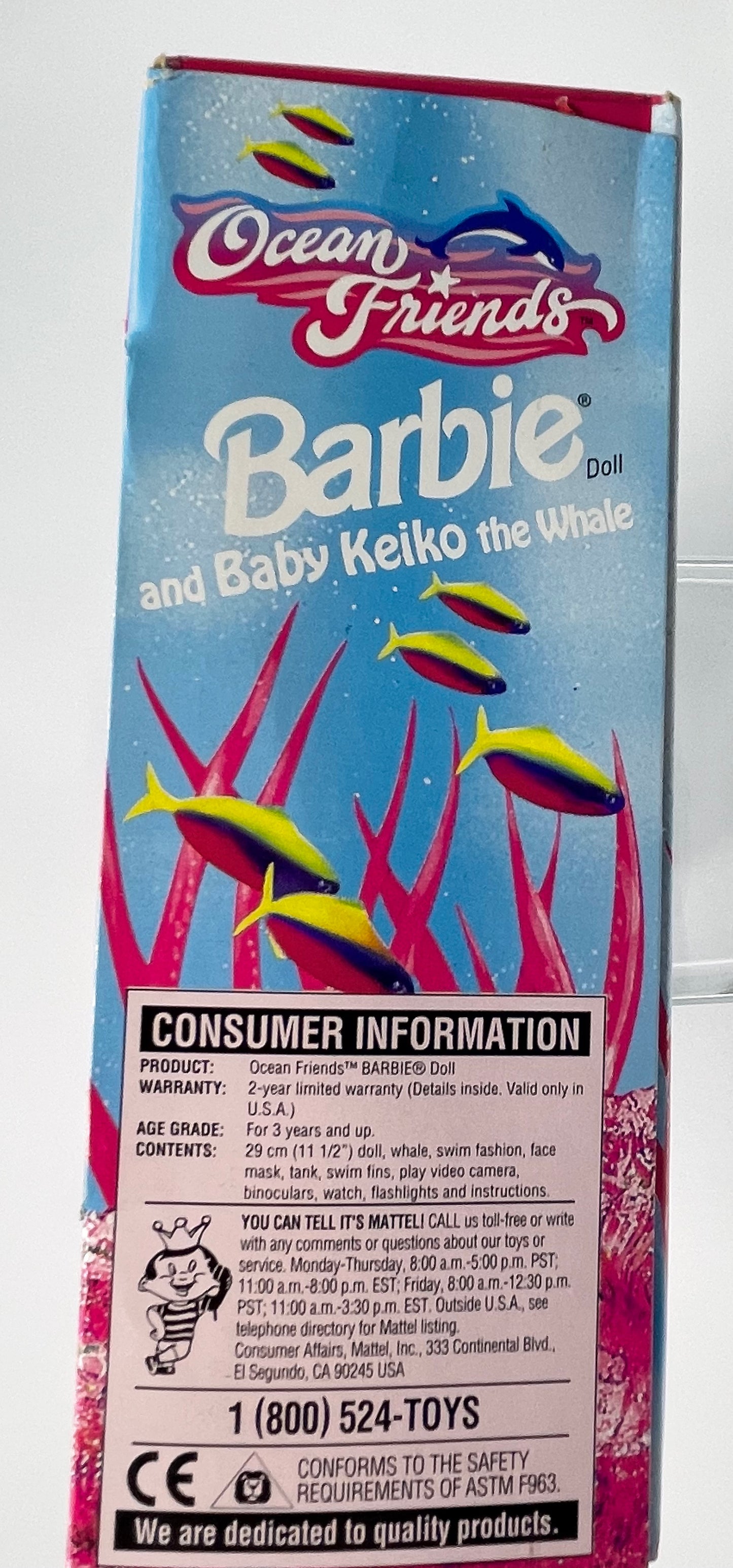 OCEAN FRIENDS BARBIE WITH BABY KEIKO THE WHALE - 1996 MATTEL