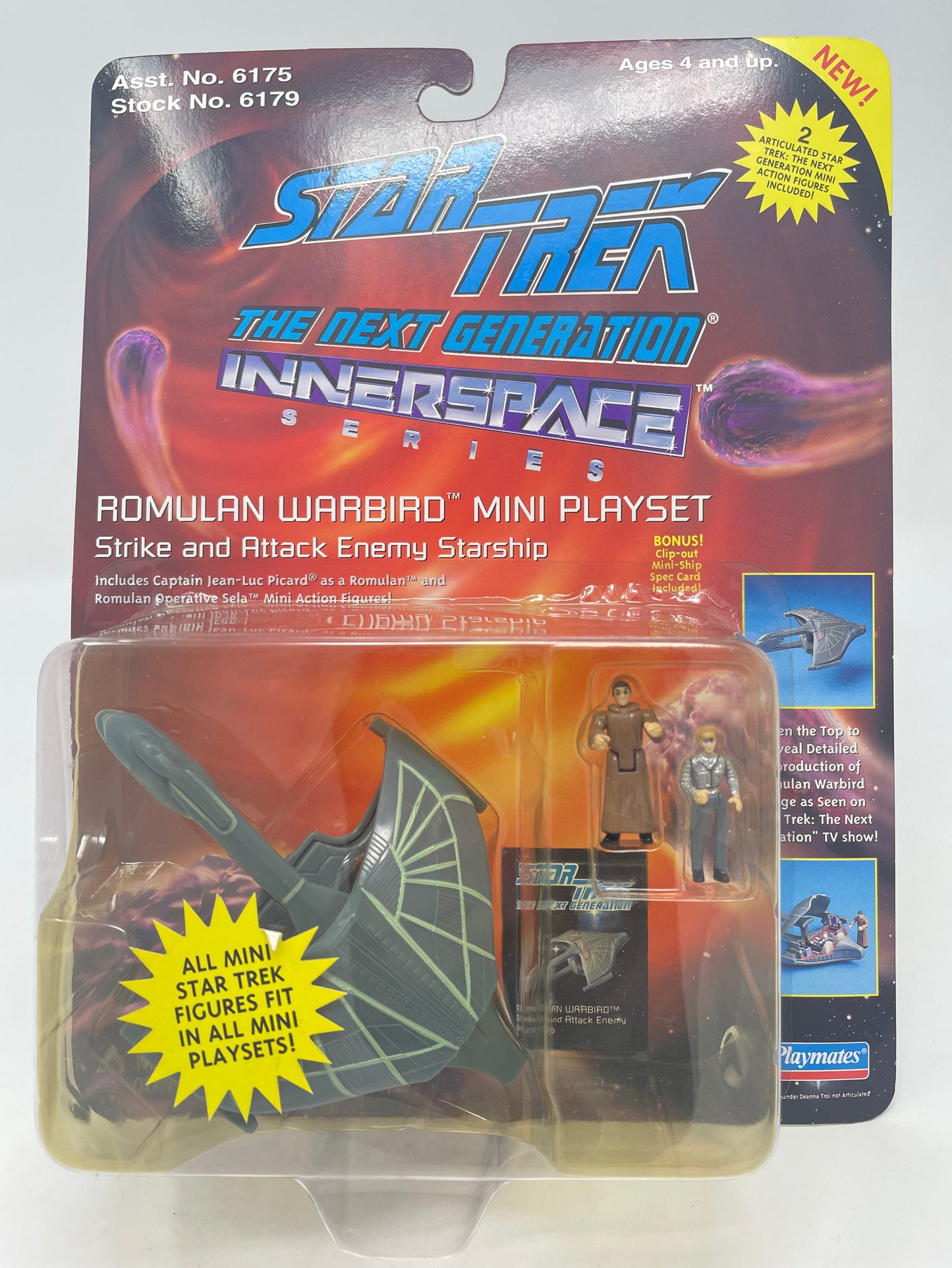 ROMULAN WARBIRD MINI PLAYSET - STAR TREK THE NEXT GENERATION INNERSPACE SERIES - 1994 PLAYMATES