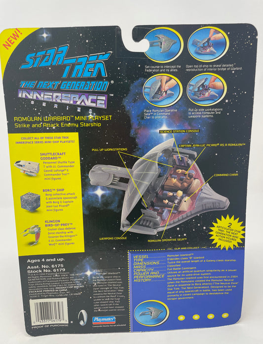 ROMULAN WARBIRD MINI PLAYSET - STAR TREK THE NEXT GENERATION INNERSPACE SERIES - 1994 PLAYMATES