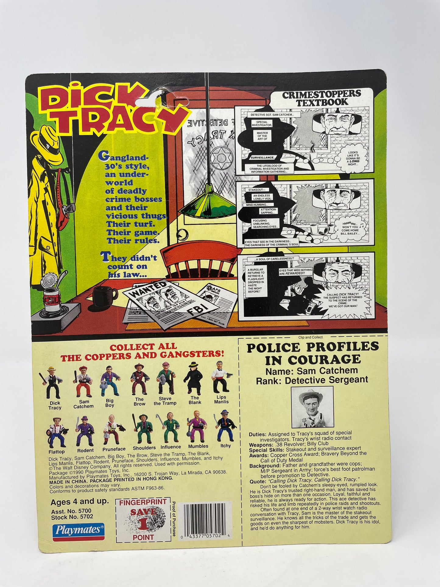 SAM CATCHEM FIGURE - DICK TRACY - 1990 PLAYMATES