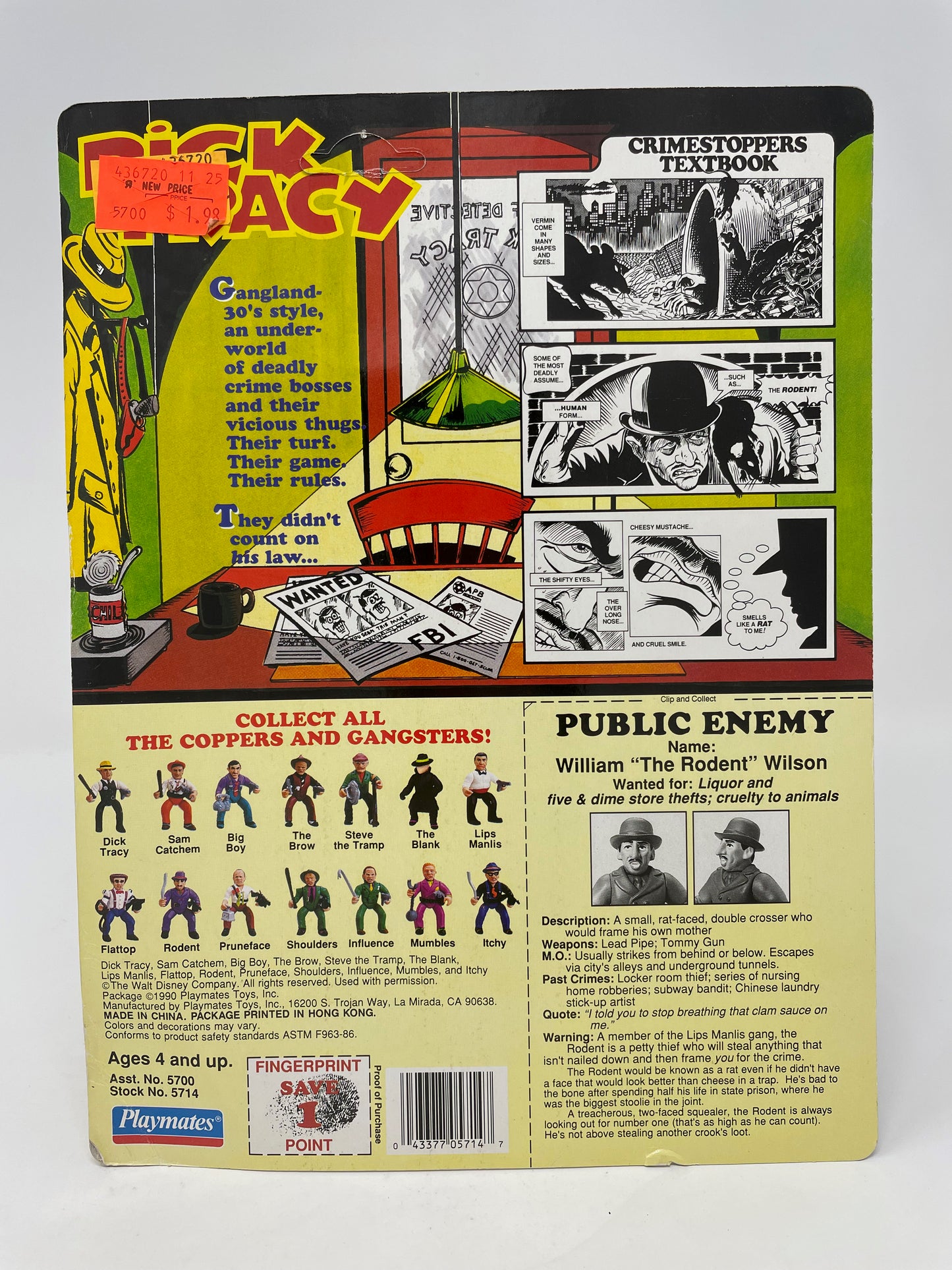 THE RODENT FIGURE - DICK TRACY - 1990 PLAYMATES