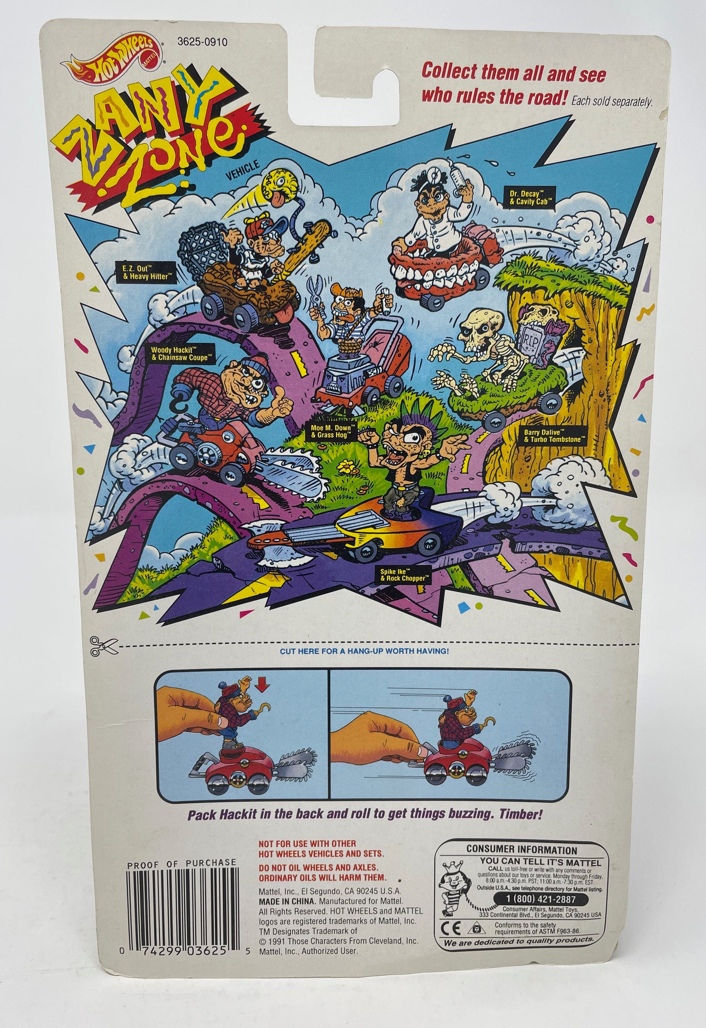 WOODY HACKET & HIS CHAINSAW COUPE ZANY ZONE HOT WHEELS