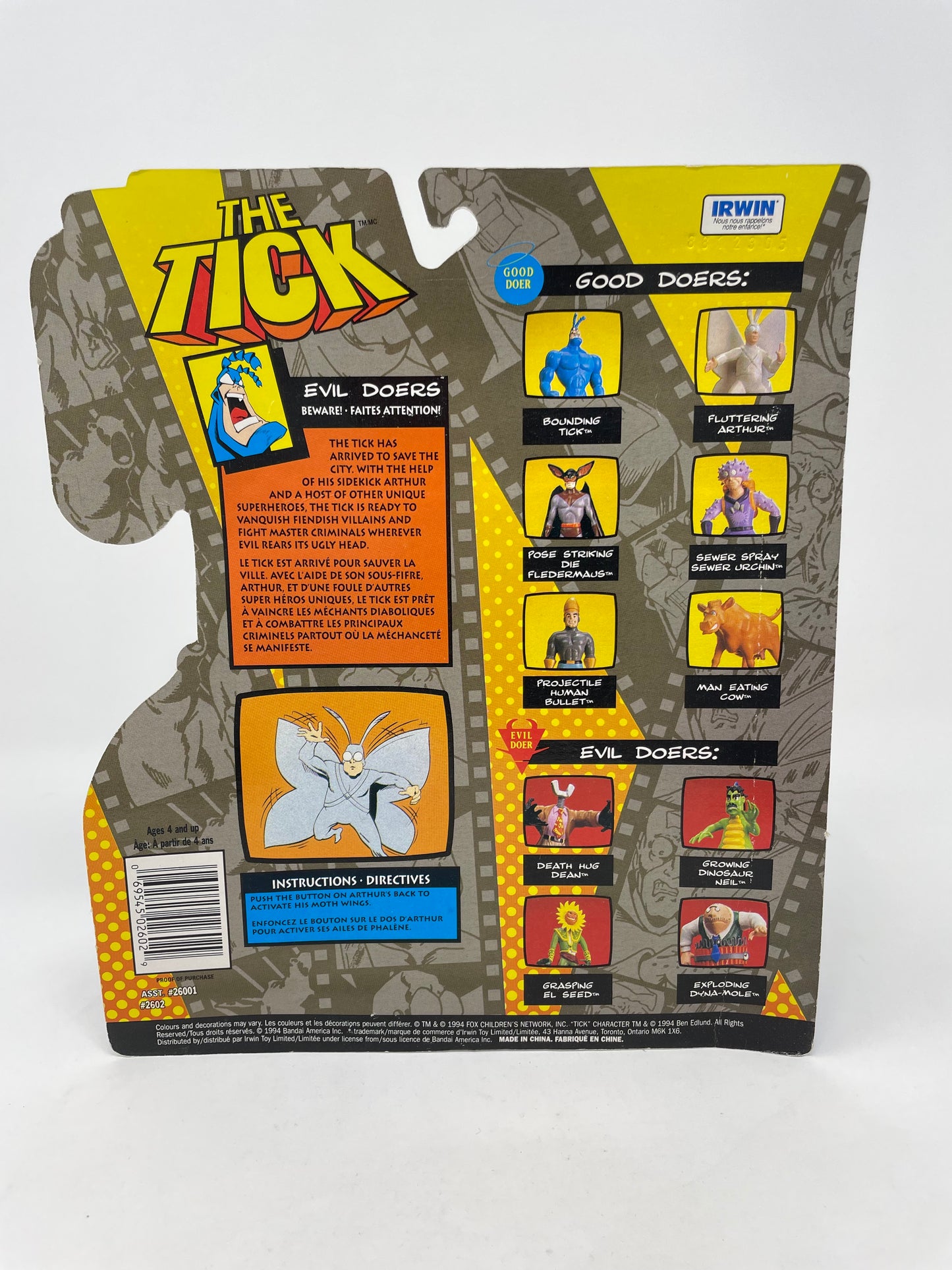 THE TICK - “FLUTTERING” ARTHUR - #2602 - BANDAI 1994