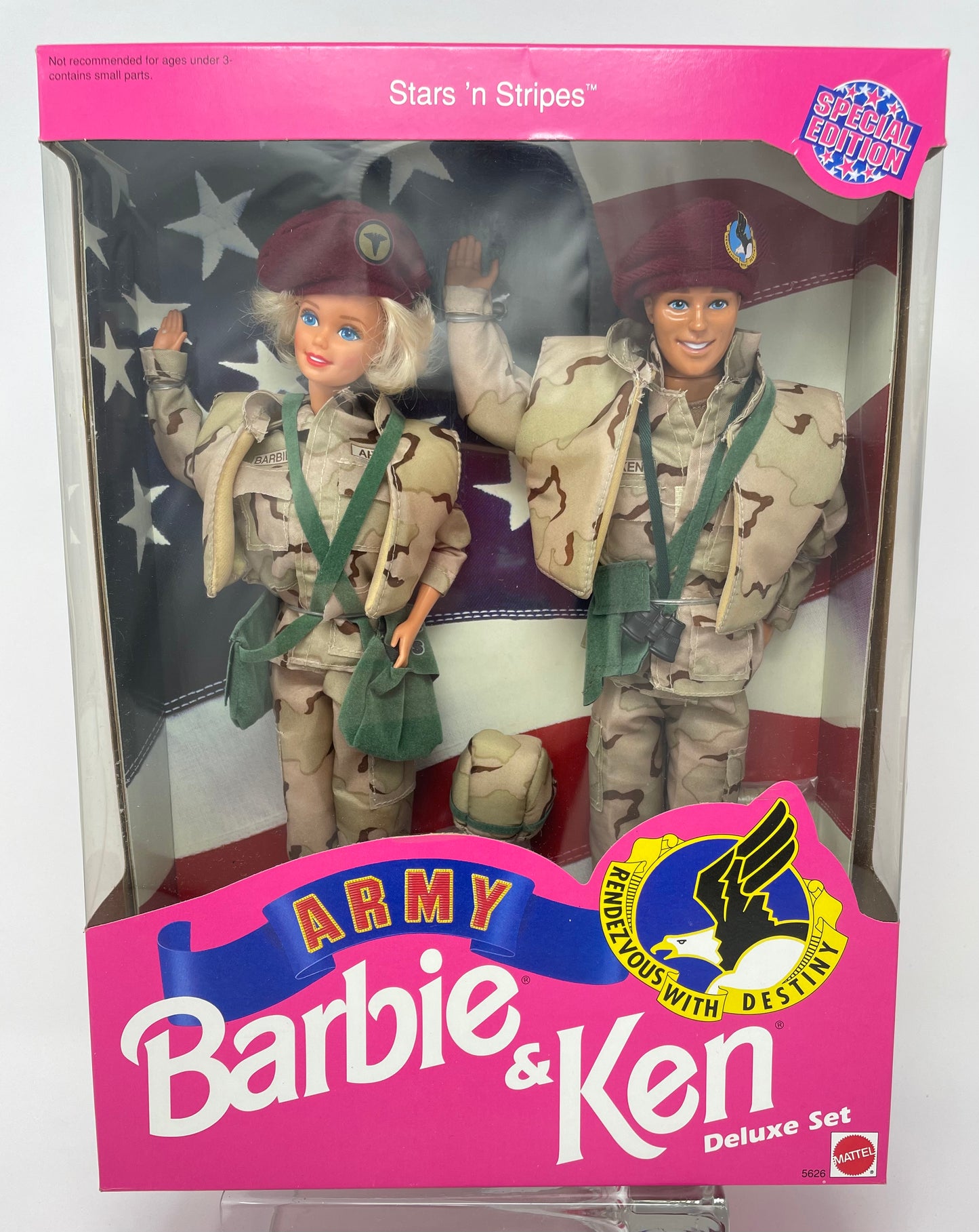ARMY BARBIE AND KEN DELUXE SET -SPECIAL EDITION STARS AND STRIPES - #5626 - MATTEL 1992