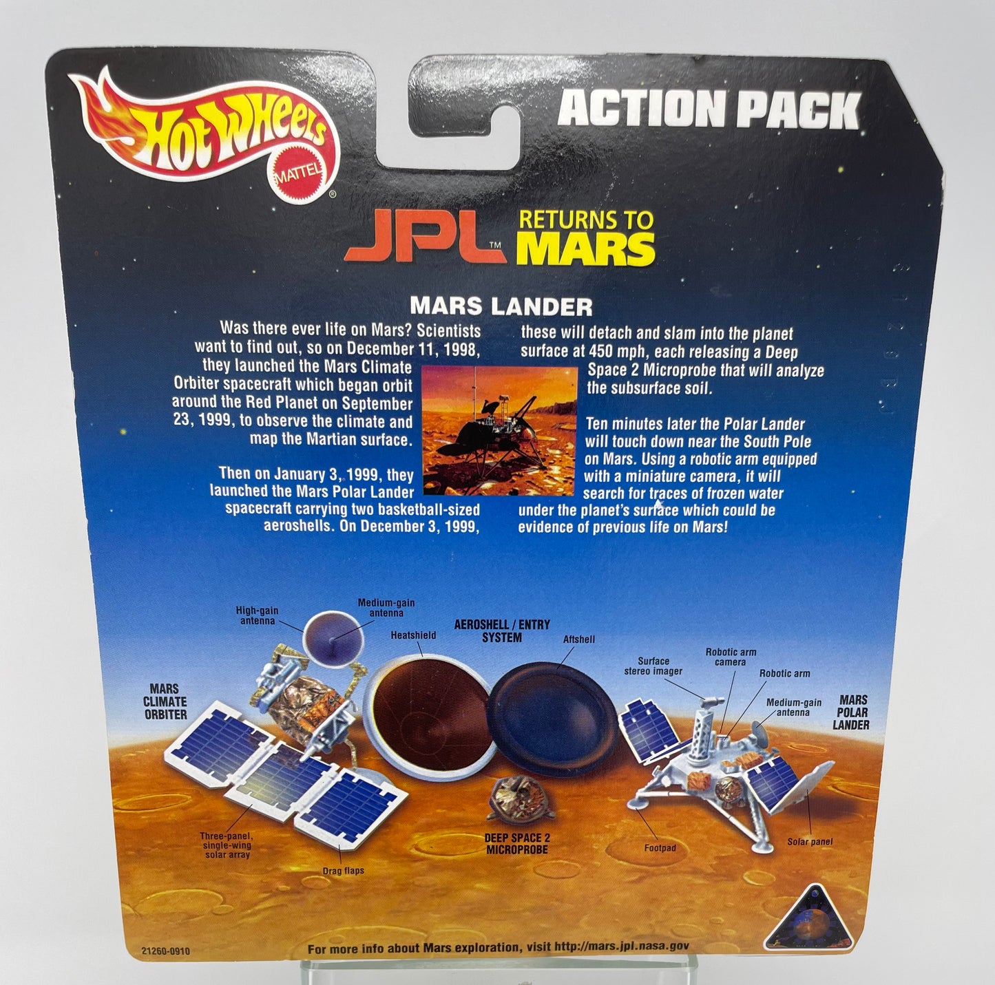 HOT WHEELS - ACTION PACK - JPL RETURNS TO MARS - #21260 - MATTEL 1999