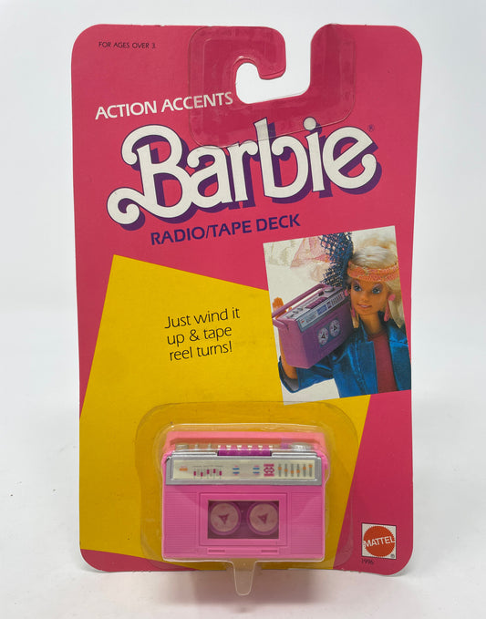 BARBIE ACTION ACCENTS PERSONAL RADIO/TAPE DECK #1996 - MATTEL 1986