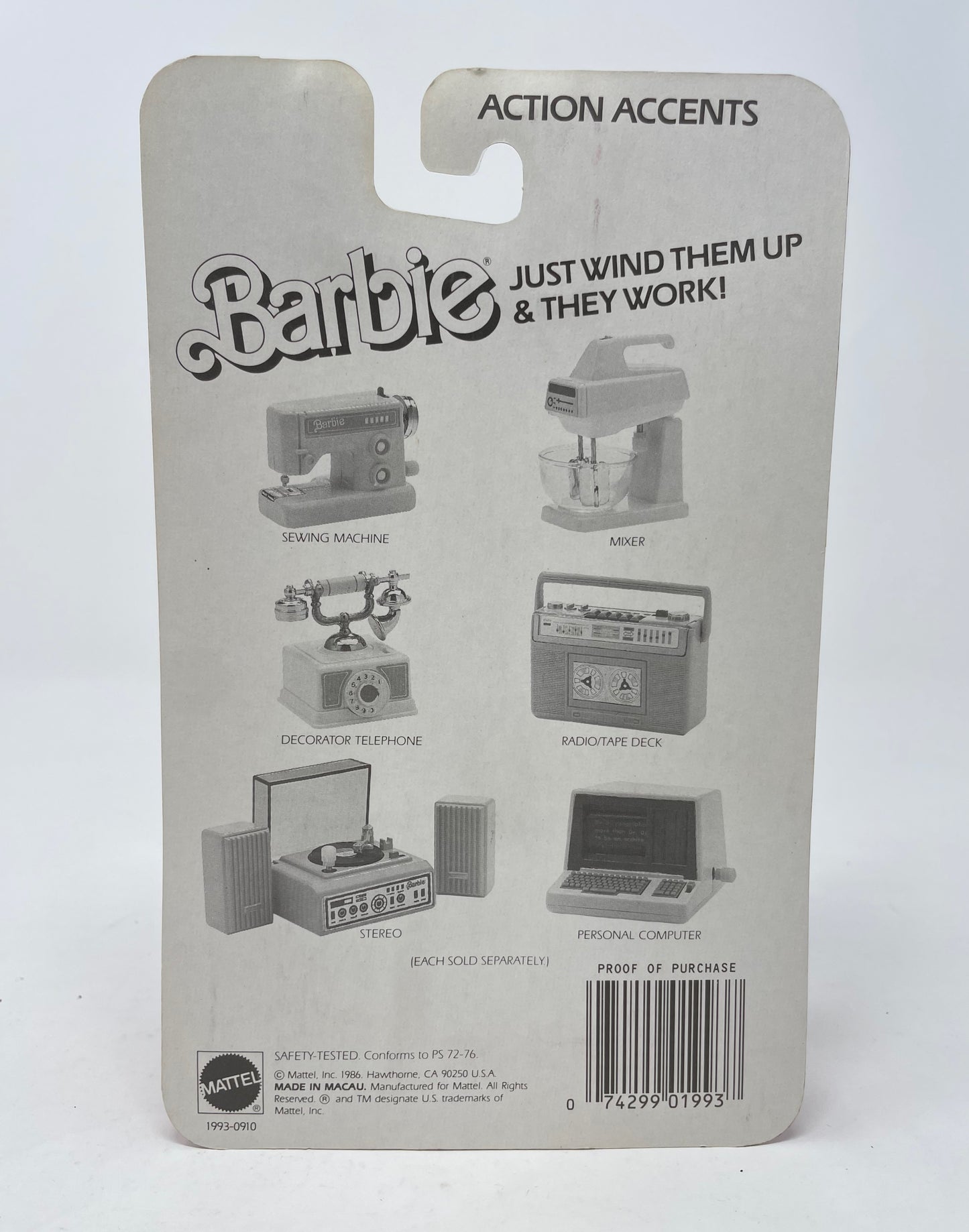 BARBIE ACTION ACCENTS STEREO #1993 - MATTEL 1986
