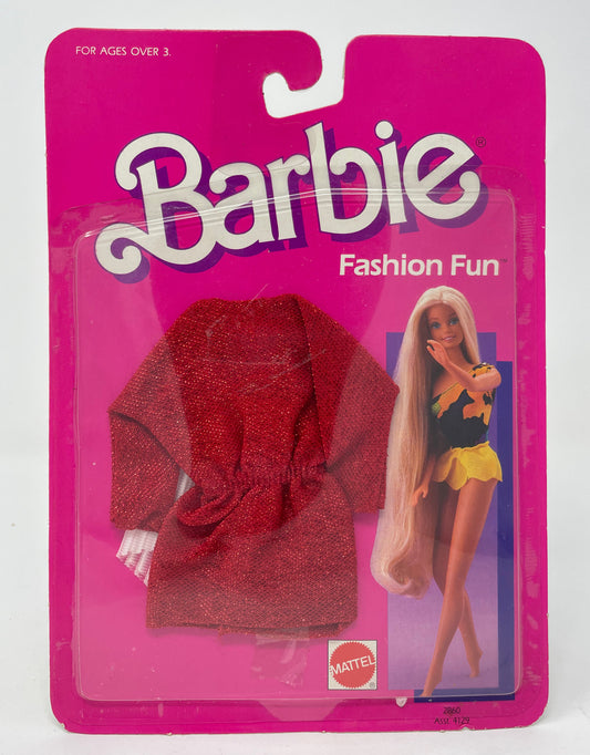 BARBIE FASHION FUN  RED SPARKLY DRESS #2860 - MATTEL 1986