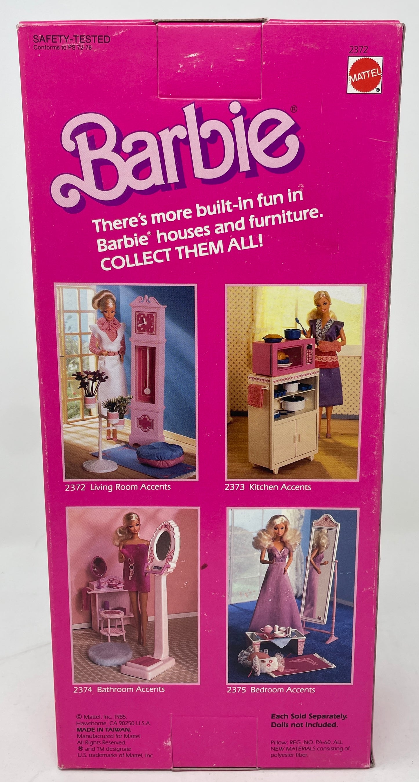 BARBIE LIVING ROOM ACCENTS  - FOR BARBIE HOUSES - #2372 - MATTEL 1985