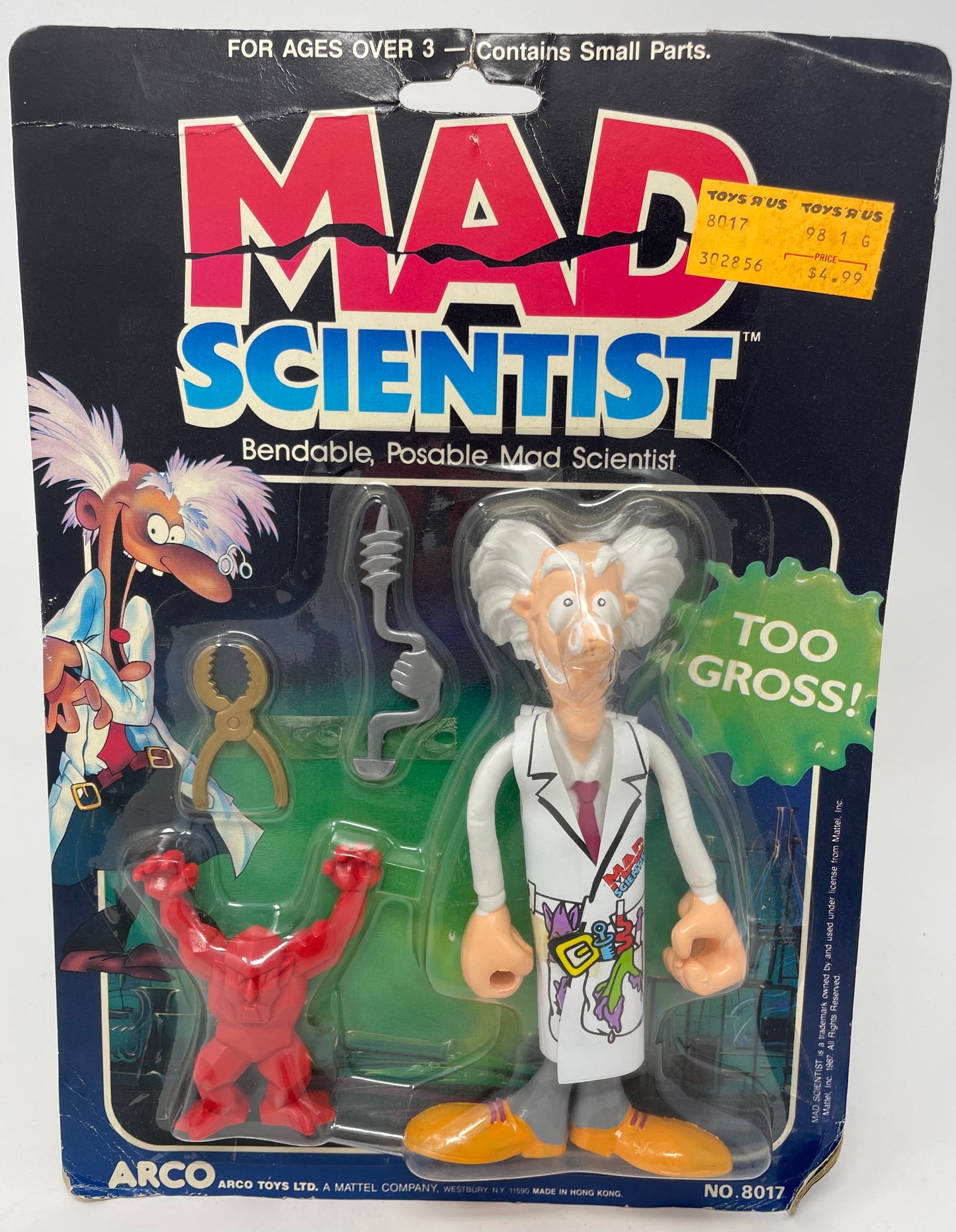 MAD SCIENTIST  - BENDABLE, POSABLE MAD SCIENTIST - #8017 - ARCO 1987