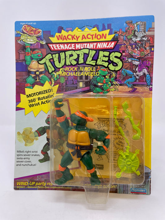 TEENAGE MUTANT NINJA TURTLES - WACKY ACTION -ROCK N ROLL MICHAELANGELO - 1989 PLAYMATES TOYS