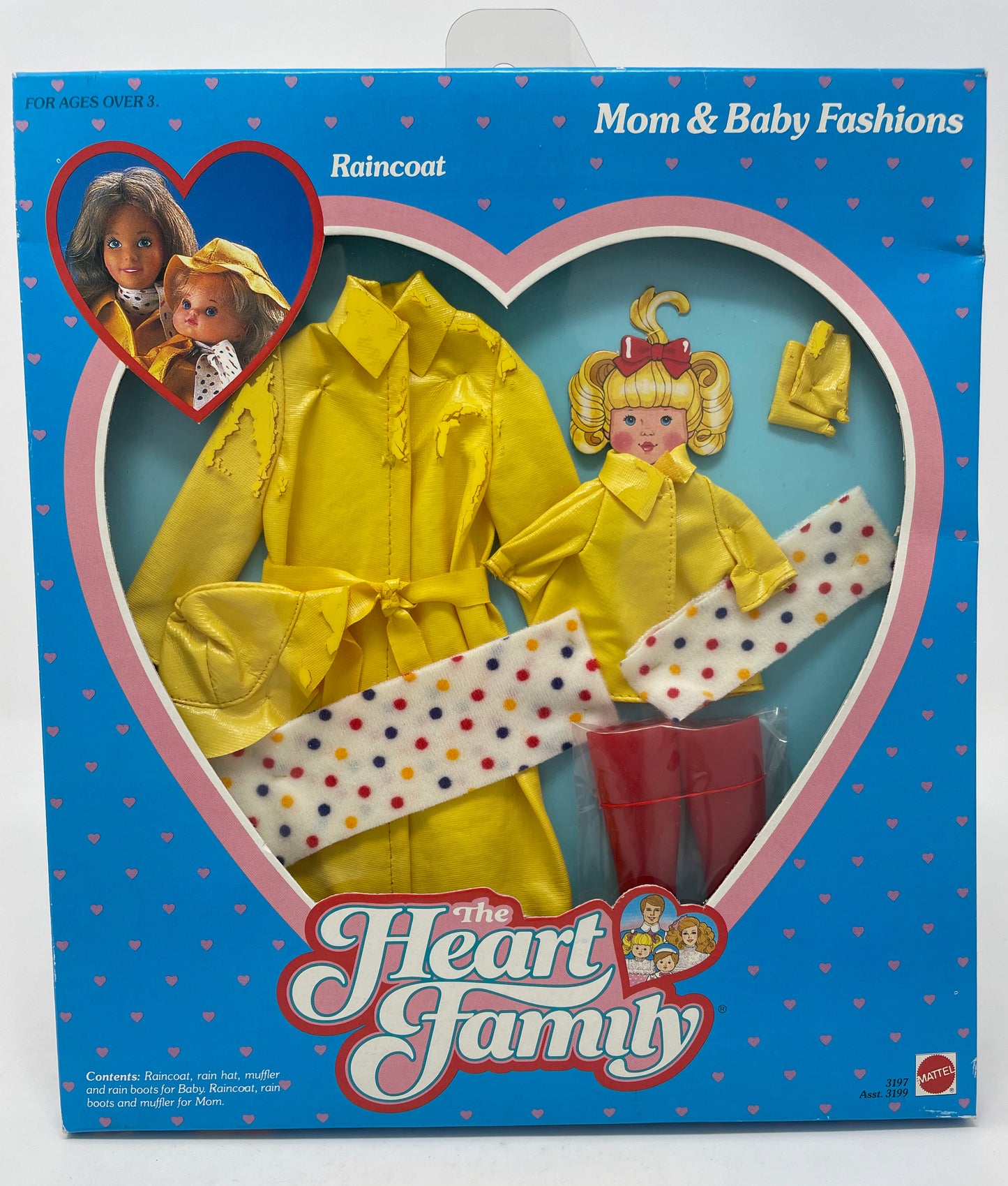 THE HEART FAMILY - MOM & BABY FASHIONS - RAINCOAT - # 3197 - MATTEL 1986