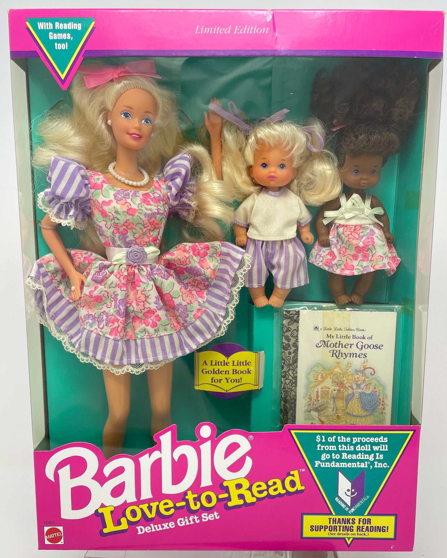 BARBIE LOVE TO READ DELUXE GIFT SET - BLONDE - LIMITED EDITION - #10507 - MATTEL 1992