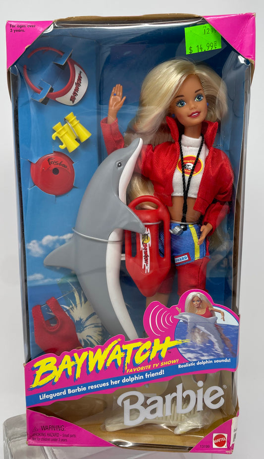 BAYWATCH BARBIE - BLONDE - WITH DOLPHIN #13199 - MATTEL 1994 (1 OF 2)