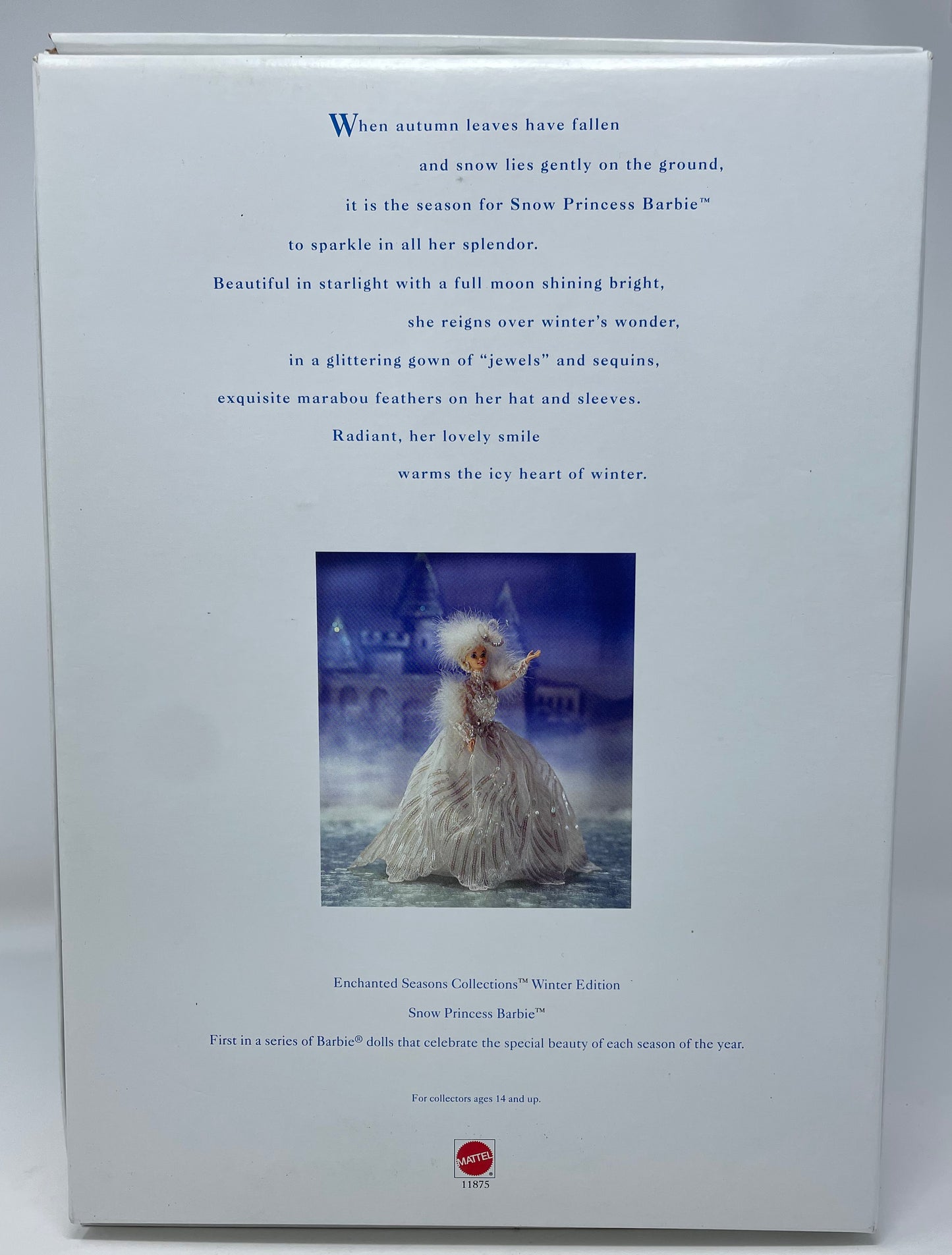 SNOW PRINCESS BARBIE  - BLONDE - ENCHANTED SEASONS COLLECTION - LIMITED EDITION - #11875 - MATTEL 1994