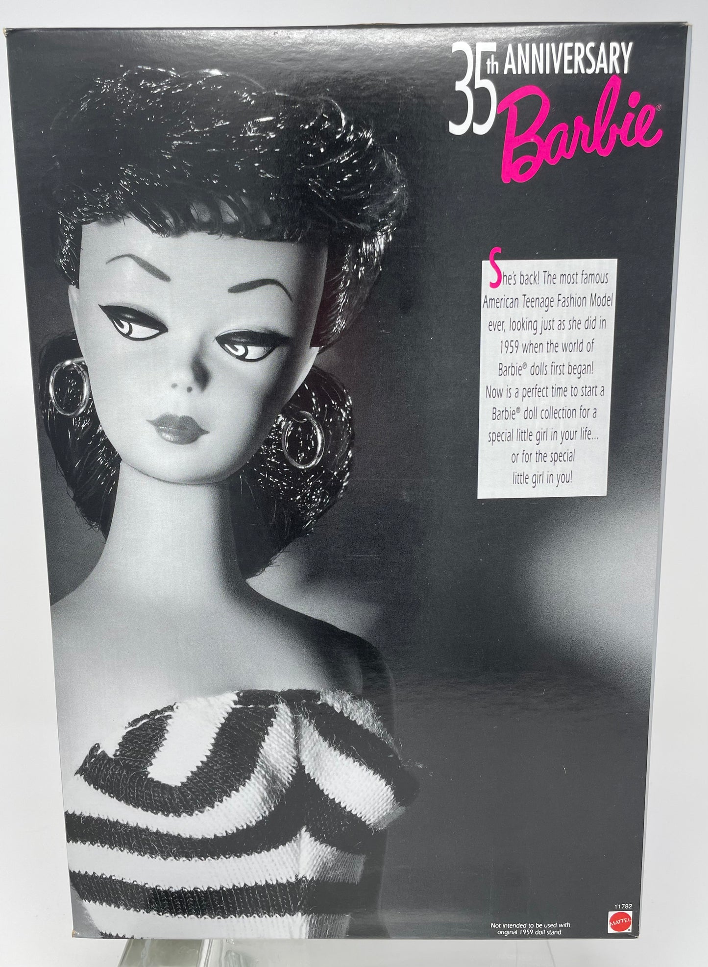 35TH ANNIVERSARY BARBIE - BRUNETTE - #11782 - MATTEL 1993 *PLUS BONUS 1994 HALLMARK MATCHING ORNAMENT