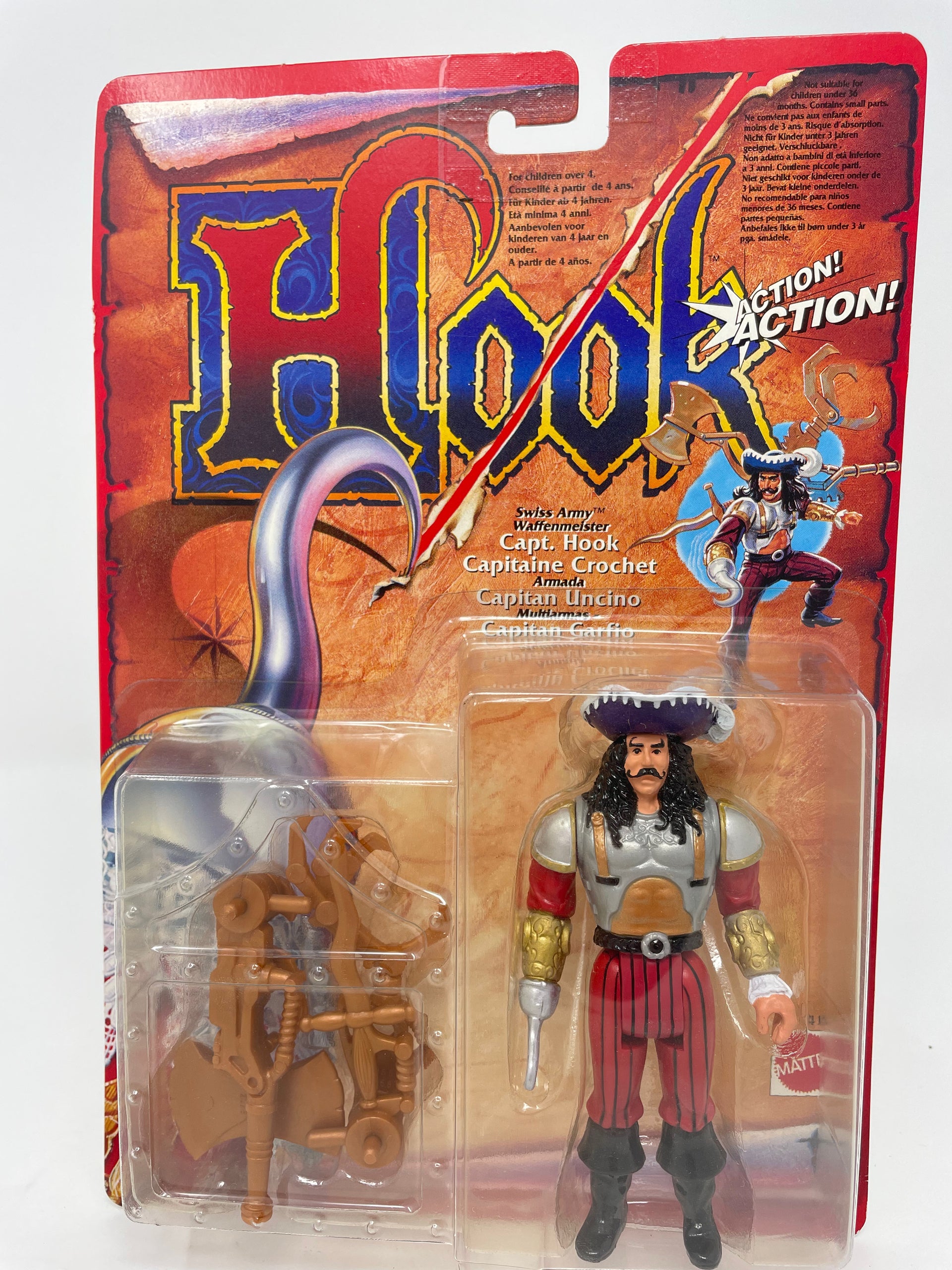 Vintage Captain Hook Movie Action Figure 1991 From Mattel