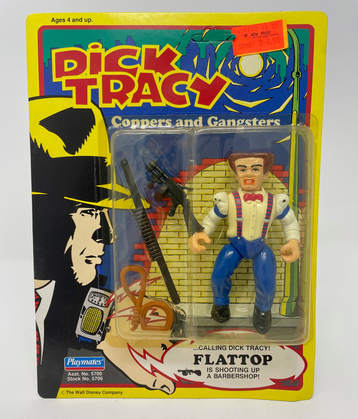 FLATTOP FIGURE - DICK TRACY - 1990 PLAYMATES - UNPUNCHED