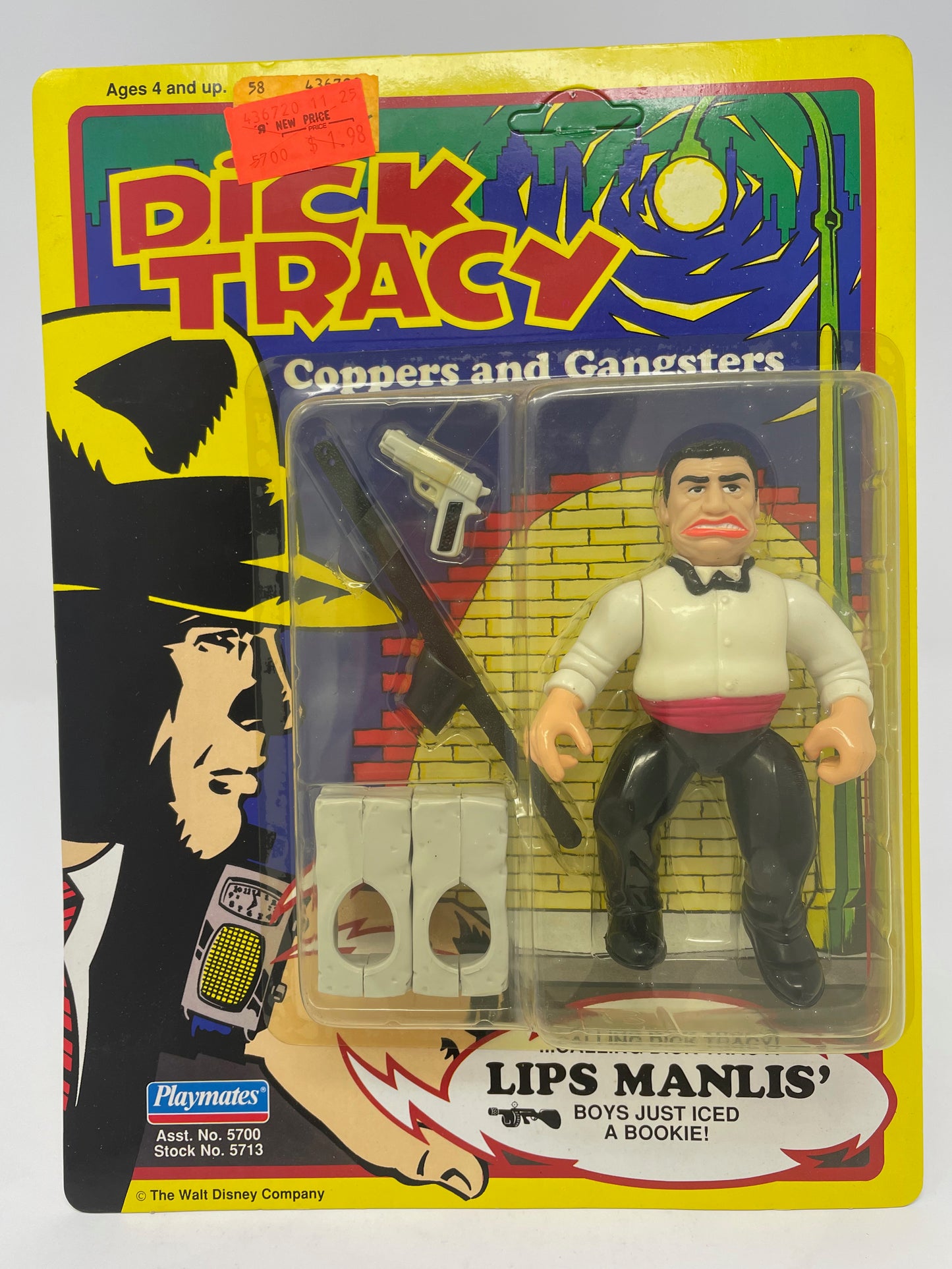 LIPS MANLIS FIGURE - DICK TRACY - UNPUNCHED - 1990 PLAYMATES