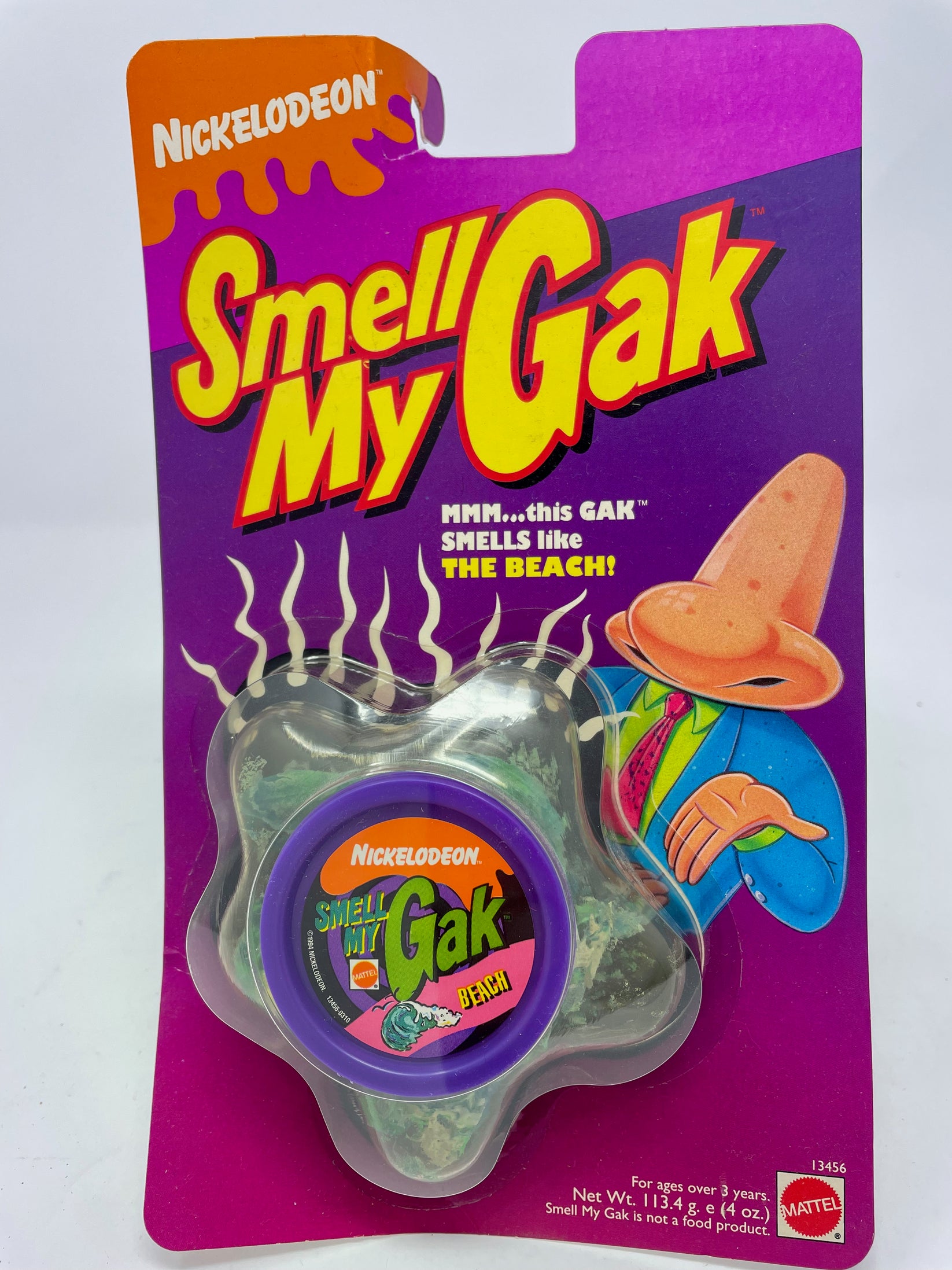 SUPER RARE - VINTAGE - NICKELODEON SMELL MY GAK - THE BEACH - 1994 MAT ...