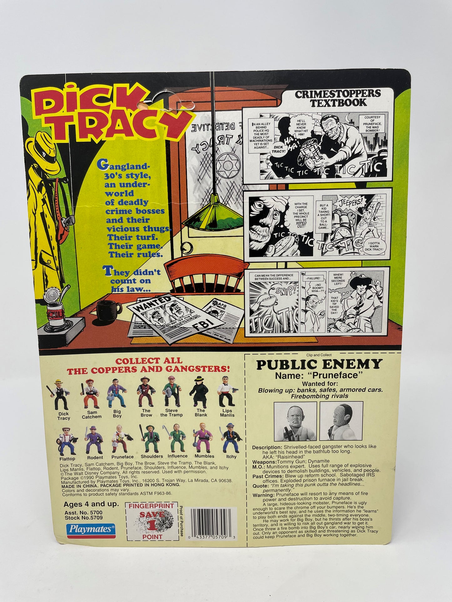 PRUNEFACE FIGURE (1 OF 2) - DICK TRACY - UNPUNCHED - 1990 PLAYMATES