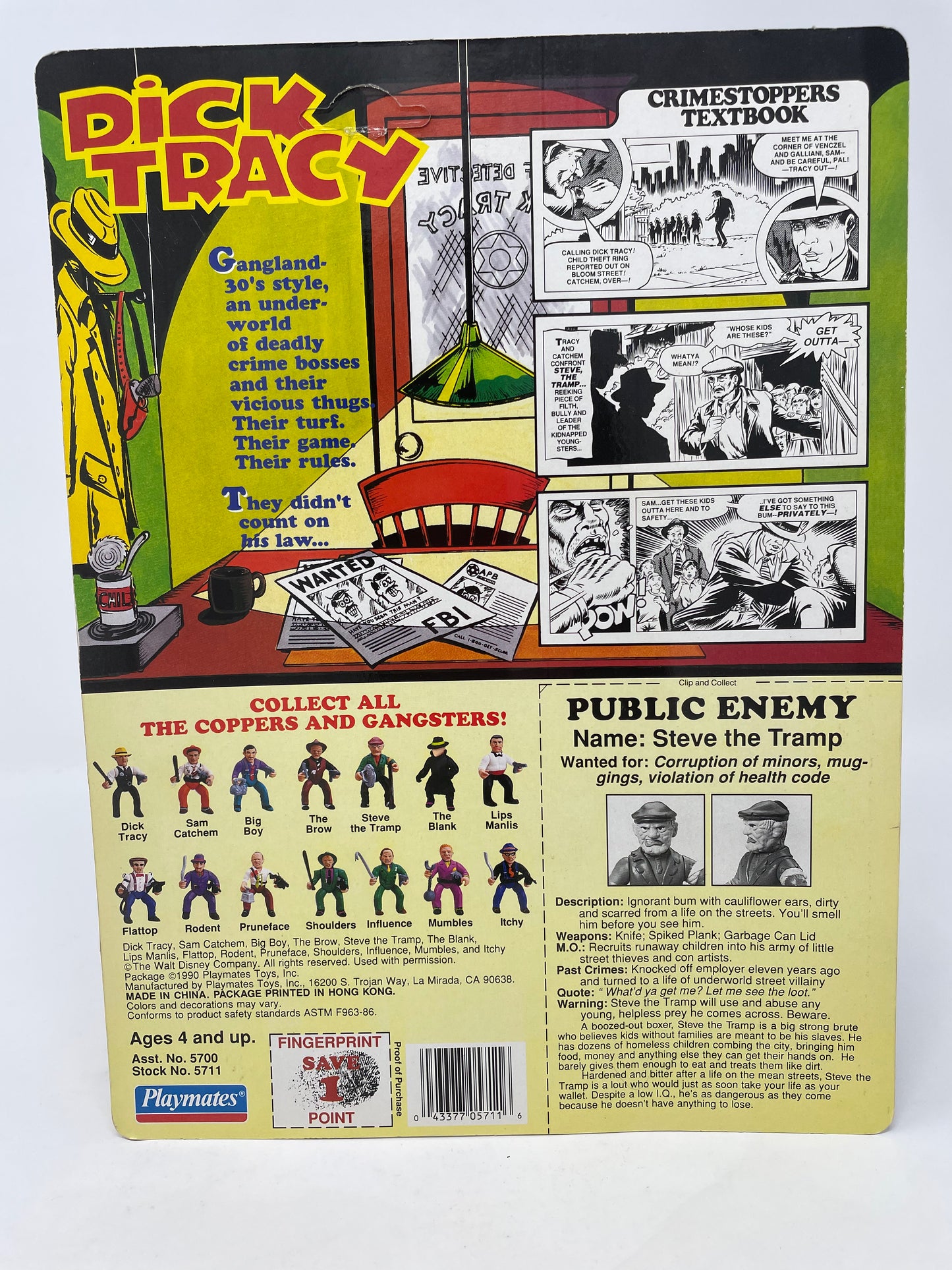 THE TRAMP FIGURE (1 OF 2) - DICK TRACY -1990  PLAYMATES - UNPUNCHED